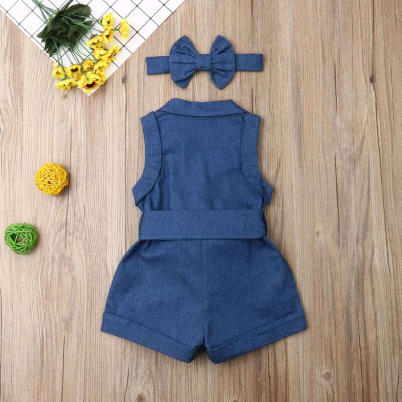 Pudcoco Girl Sleeveless Denims Romper Pudcoco Girl Sleeveless Denims Romper J&E Discount Store