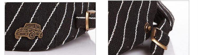 Close view-Tweed Stripped Hat