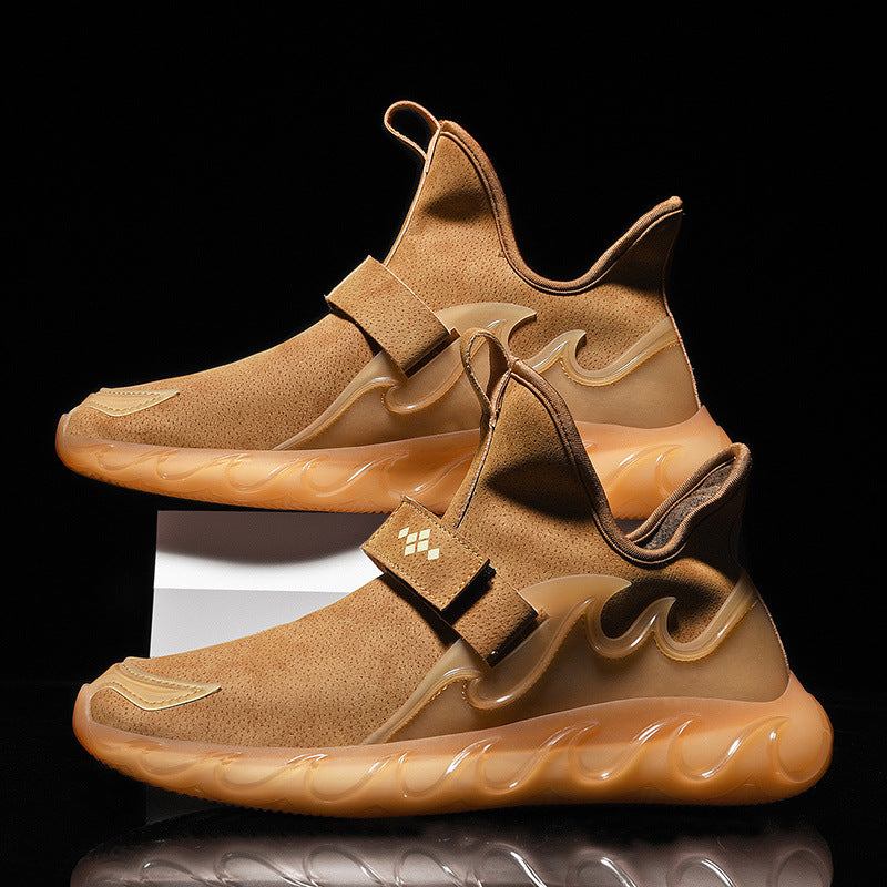 Leather Sneakers Korean Students Fashion Breathable Lightweight Footwear Men' Spring New Large Size 45 Men's Leather Sneakers Korean Students Fashio J&E Discount Store