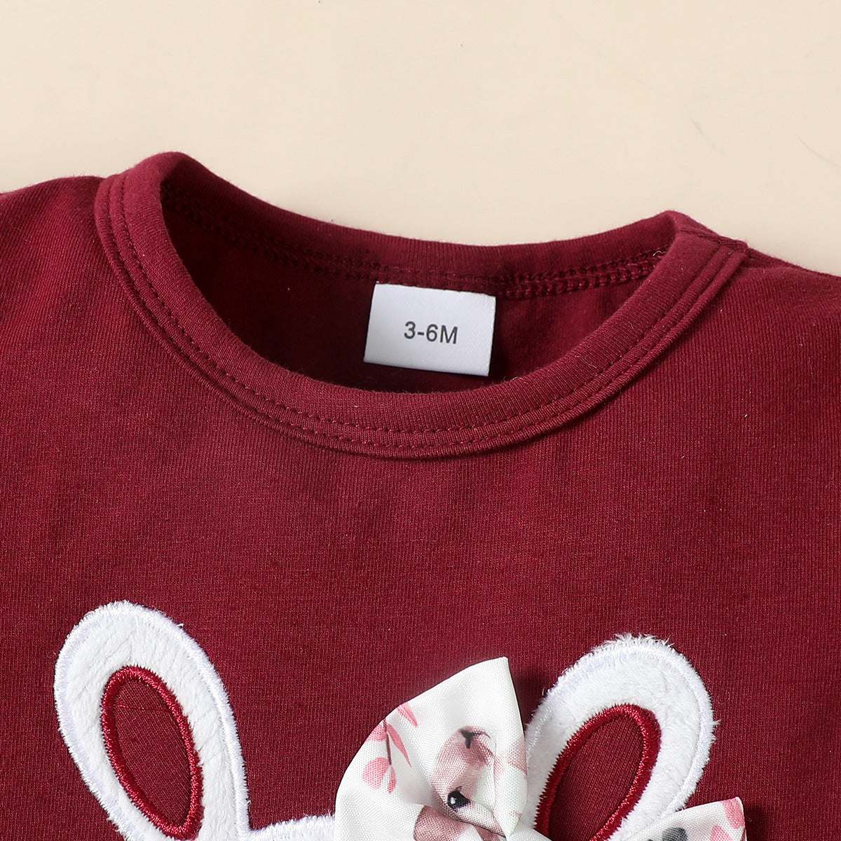 Flounced Sleeve Rabbit Romper Top W/Printed Shorts & Headscarf- J&E Discount Store