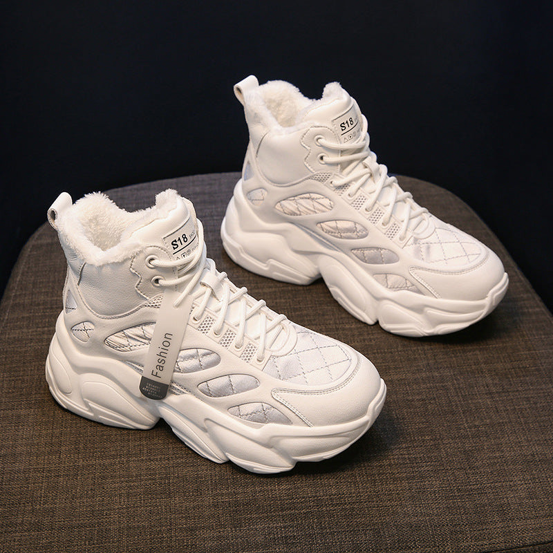 Fashion Casual Velvet Women's Fashion Casual Velvet Inner High Shoes J&E Discount Store