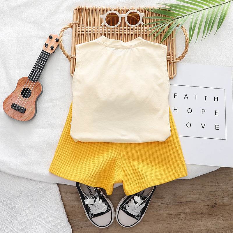 Sleeveless Bucket Hat Bear Short Set Sleeveless Bucket Hat Bear Short Set For Children J&E Discount Store