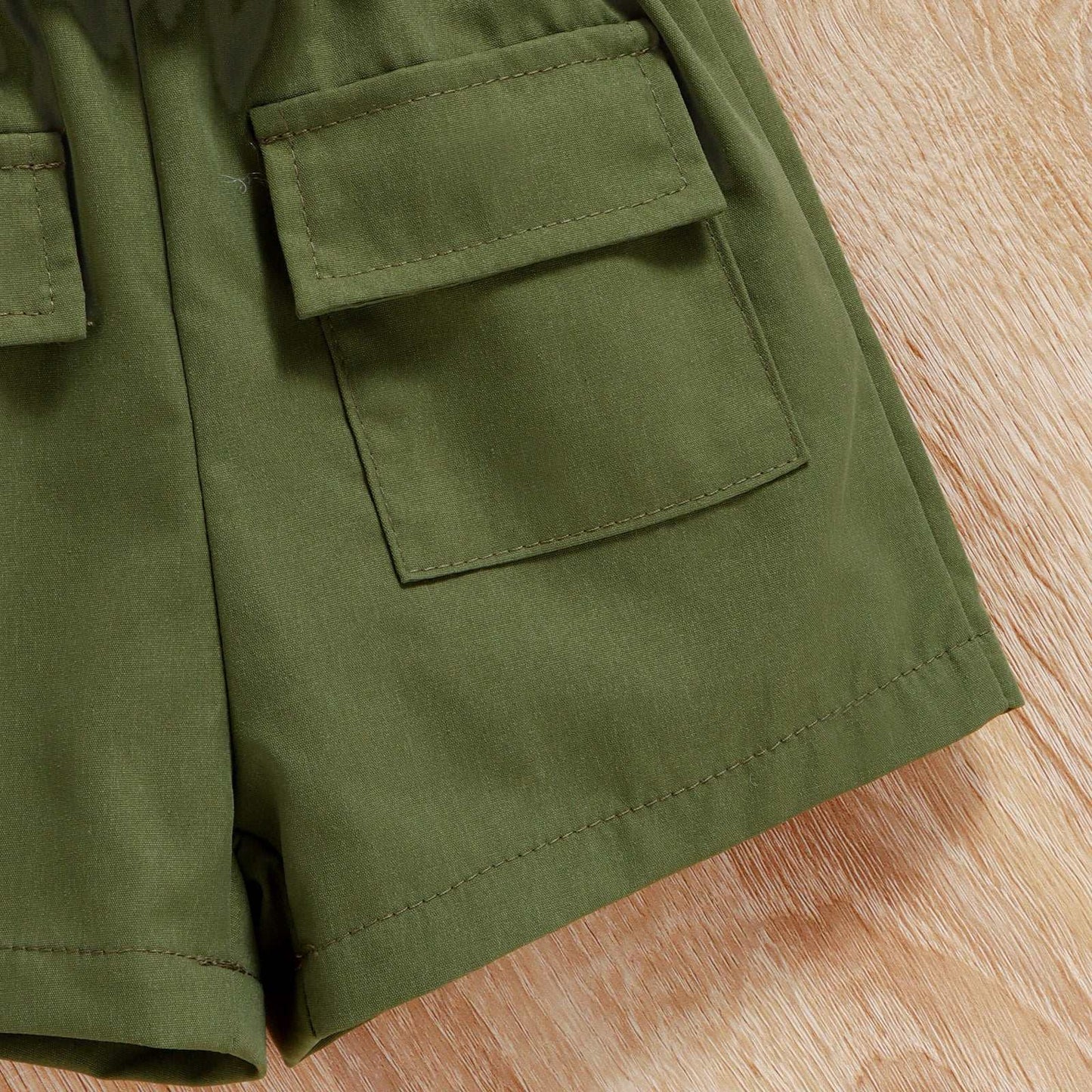 Short Sleeve Top (blk) Cargo Short(green) Set "bro Short Sleeve Top (blk) Cargo Short(green) Set "bro." J&E Discount Store
