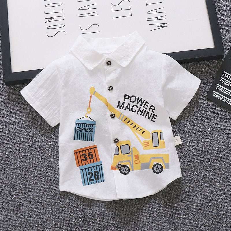 Korean Short Sleeve Anchor Print Little Boy's Korean Short Sleeve T-Shirt J&E Discount Store