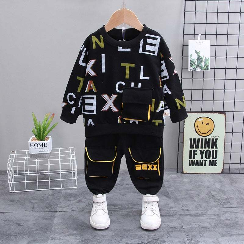 Long-sleeved Sweatshirt Sports Children' Long-sleeved Sweatshirt Sports Children's Suit Two J&E Discount Store