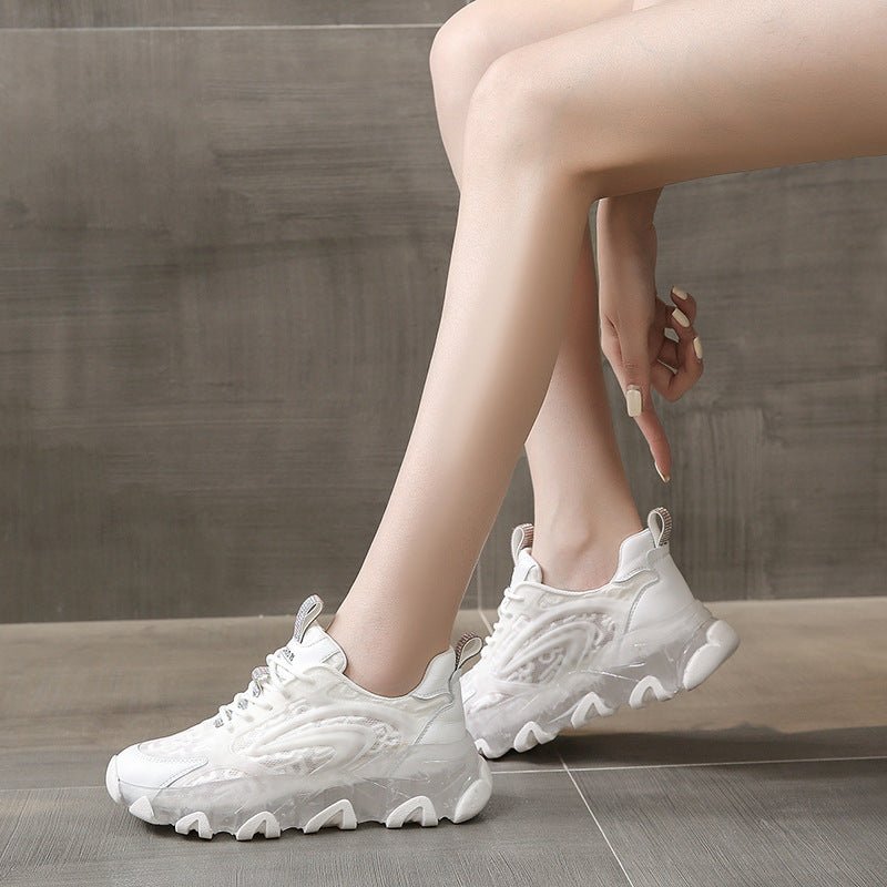 Daddy Shoes Thin Section Breathable White Net Shoes Casual Sports Shoes Daddy Shoes Thin Section Breathable White Net Shoes Casual Sports Shoe J&E Discount Store