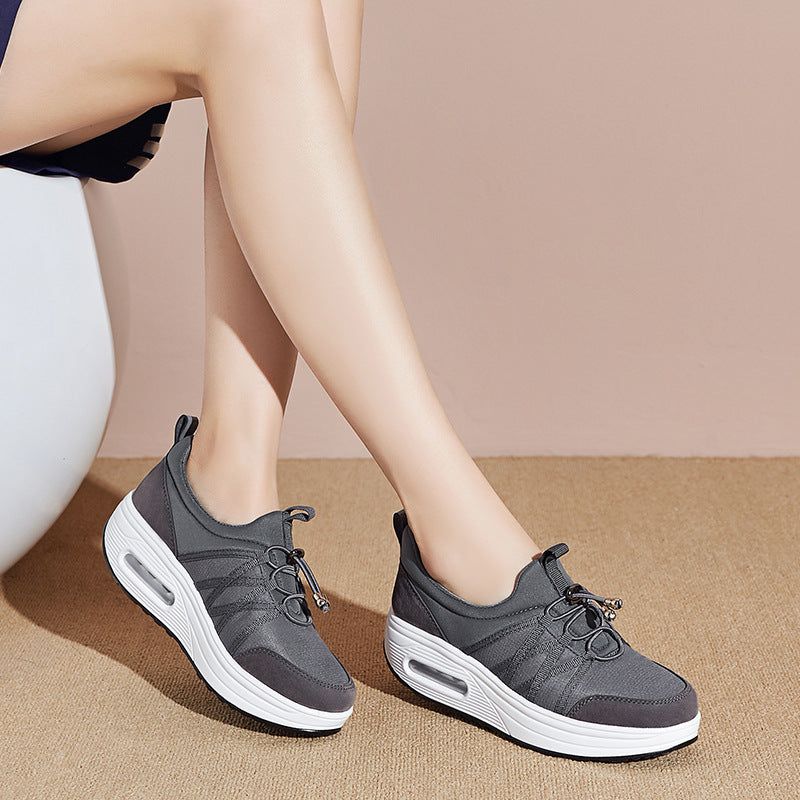 Grey Women Mesh Style Sneaker with thick Sole