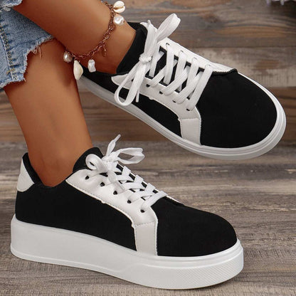 Flats Women Walking Sports Skateboard Shoes Retro Fashion Casual Sneakers New Lace-up Flats Women Walking Sports Skateboard Shoes Retro Fashion  J&E Discount Store 