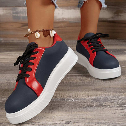 Flats Women Walking Sports Skateboard Shoes Retro Fashion Casual Sneakers New Lace-up Flats Women Walking Sports Skateboard Shoes Retro Fashion  J&E Discount Store 