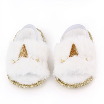 Furry Soft-soled Toddler slingback shoe