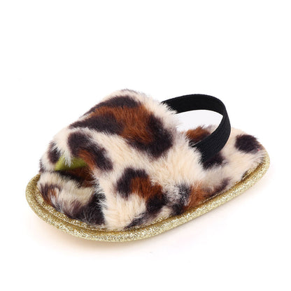 Furry Soft-soled Toddler slingback shoe