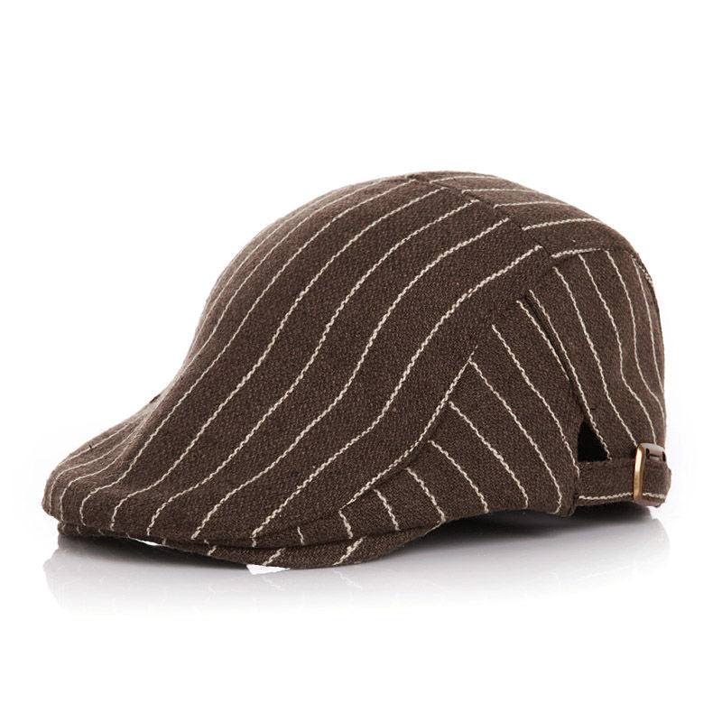 Coffee-Tweed Stripped Hat