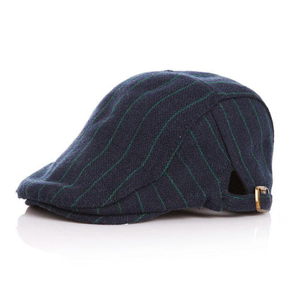 Dark Blue-Tweed Stripped Hat