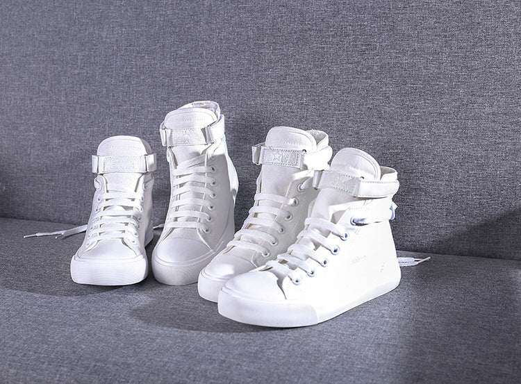 Canvas Sneaker-High-Top Flat-Heel Buckle - J&E Discount Store