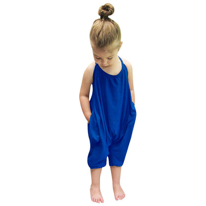 Fashion Kids Baby Girls Strap Cotton Romper Toddler Sling Jumpsuit Harem Trousers Lace New Fashion Kids Baby Girls Strap Cotton Romper Toddler Sling Jumpsuit J&E Discount Store 