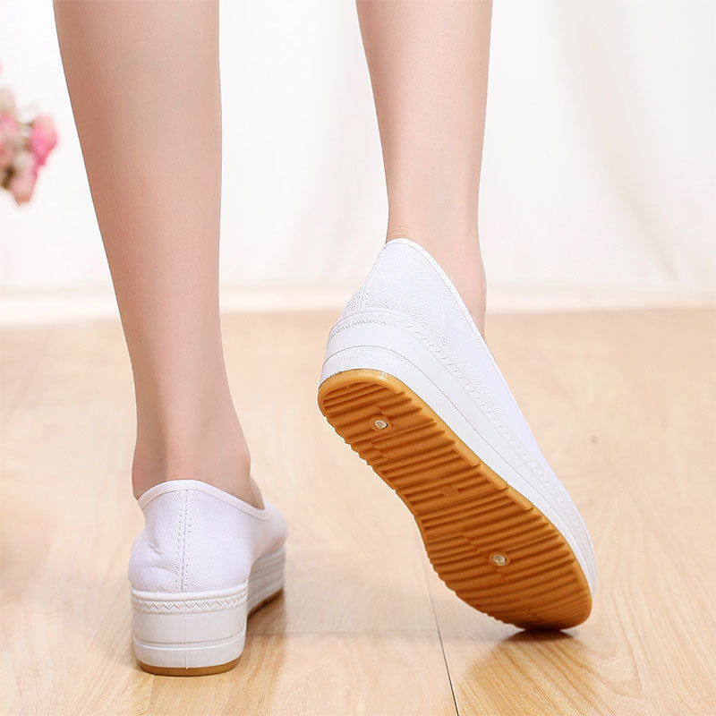 Women's Thick-soled Nurse White Soft-soled Cloth Shoes