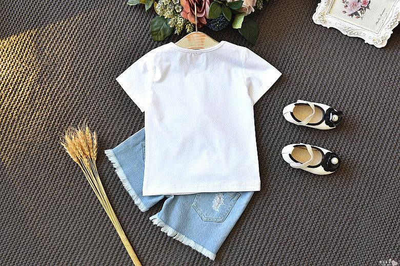 -piece summer children' Girls two-piece summer children's clothing girls short-sleeved T-shirt J&E Discount Store 