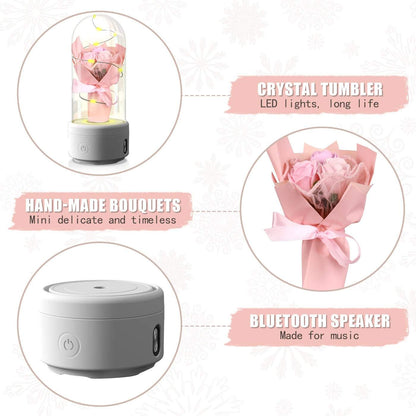 Bluetooth Speaker Gift Rose Luminous Night Light Ornament 2 In 1 Bouquet LED Light And Bluetooth Speaker Gift Rose Luminous Nigh J&E Discount Store 