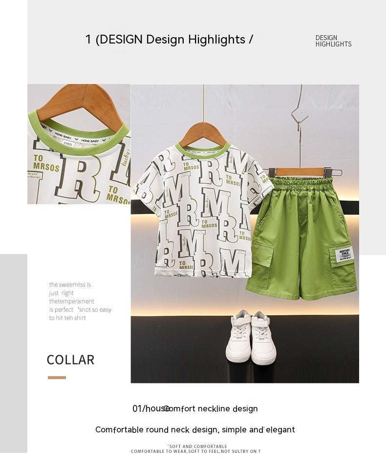 Fashionable Children's T-shirt & Shorts Two-piece Set