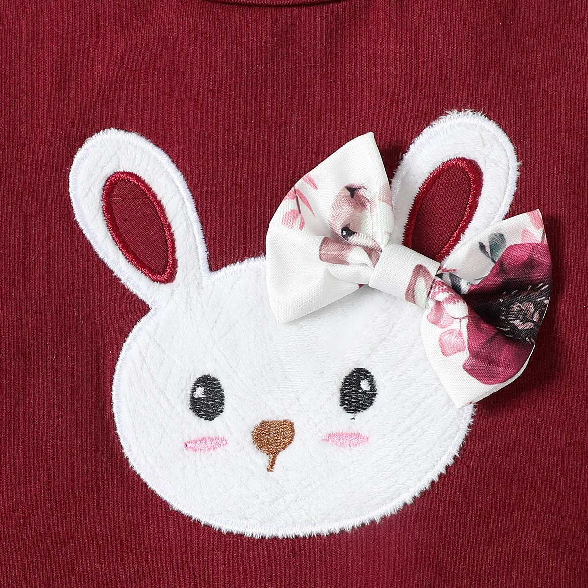 Flounced Sleeve Rabbit Romper Top W/Printed Shorts &  Headscarf- J&E Discount Store