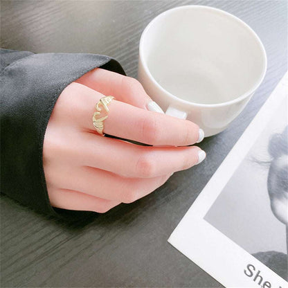 Women Couple Jewelry Silver Color Punk Gesture Wedding Men Finger Accessories Gifts Romantic Heart Hand Hug Fashion Ring For Women Couple Jewelry Silver C J&E Discount Store 