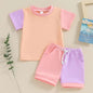 Matching Short-sleeved Matching Short-sleeved T-shirt And Shorts Two-piece Set J&E Discount Store 
