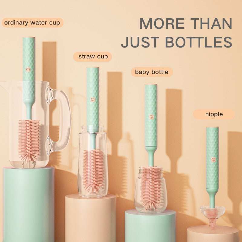 360 Degree Rotating Electric Silicone Bottle/Nipple Brush Set 360 Degree Rotating Electric Silicone Bottle/Nipple Brush Set With Lit J&E Discount Store 