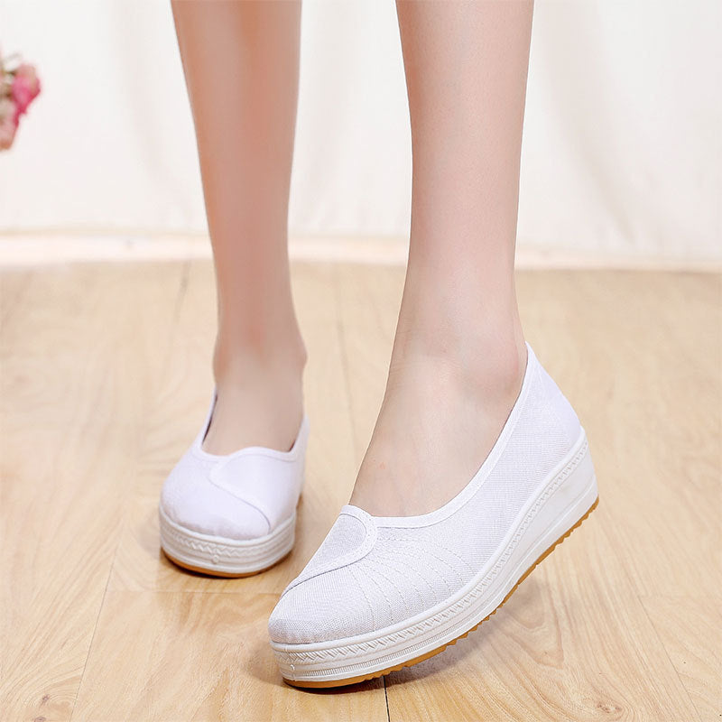 Women's Thick-soled Nurse White Soft-soled Cloth Shoes