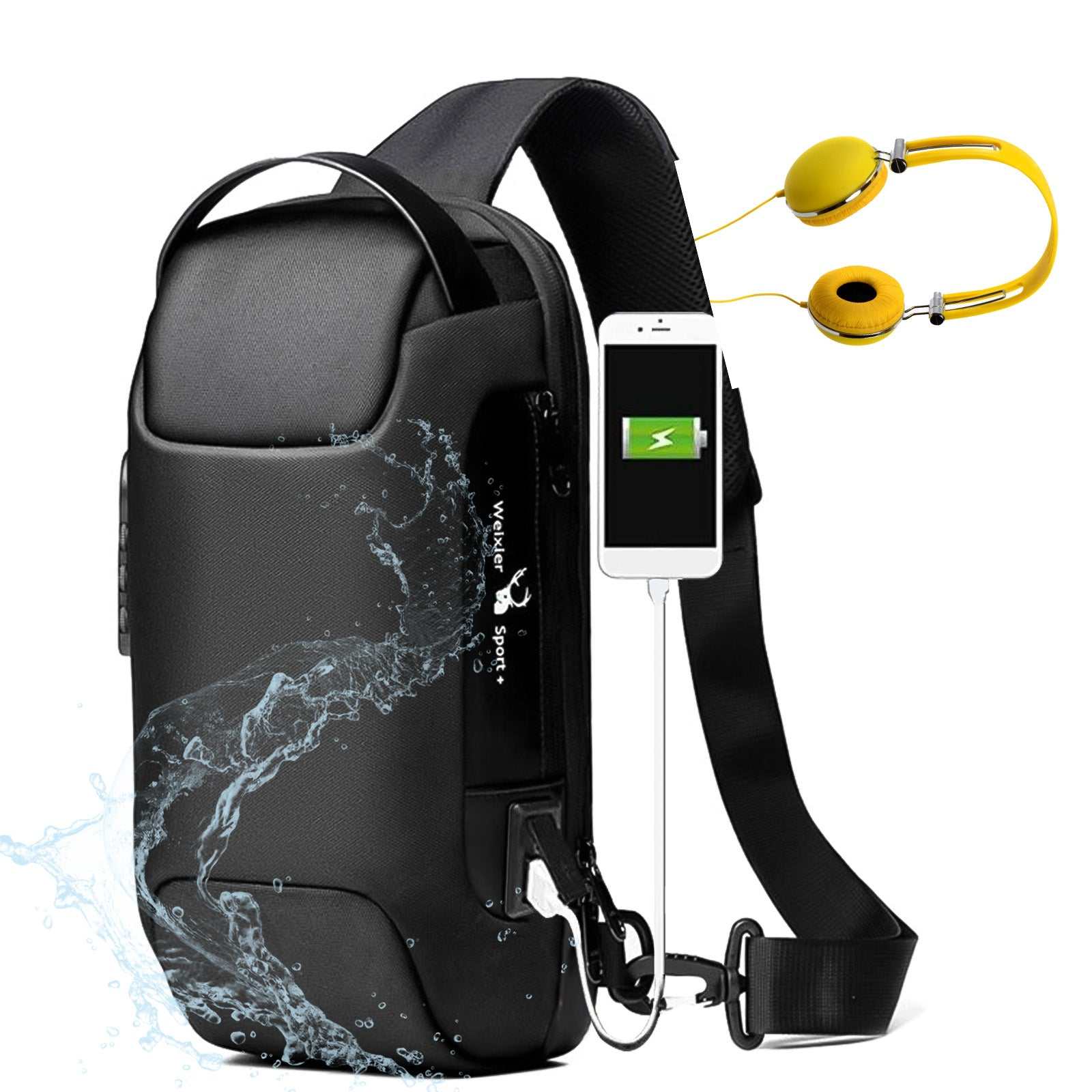 Waterproof USB Anti-theft Oxford Crossbody Shoulder Bag Waterproof USB Anti-theft Oxford Crossbody Shoulder Bag J&E Discount Store 