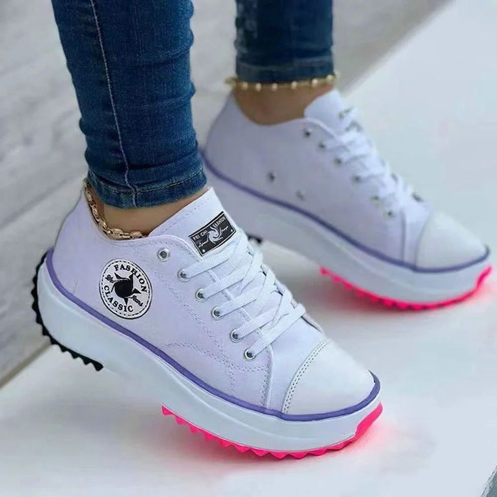 Speedy 2023classic White Canvas Shoes Women Sneakers Solid Speedy 2023classic White Canvas Shoes Women Sneakers Solid J&E Discount Store 