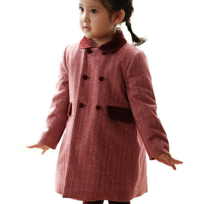 Girls' Mid-length Woolen Coat Autumn Girls' Mid-length Woolen Coat Autumn And Winter New Advanced Kids' Ove J&E Discount Store 