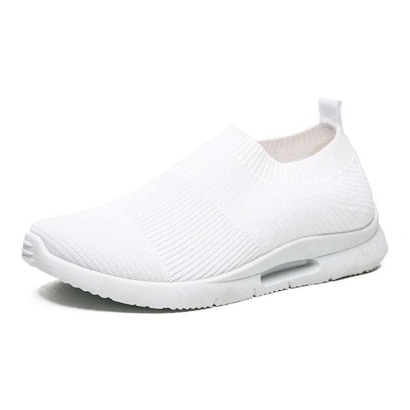 Mesh White Shoes Black Casual Sneakers Flying Knit Sneakers Men's Mesh White Shoes Black Casual Sneakers J&E Discount Store 