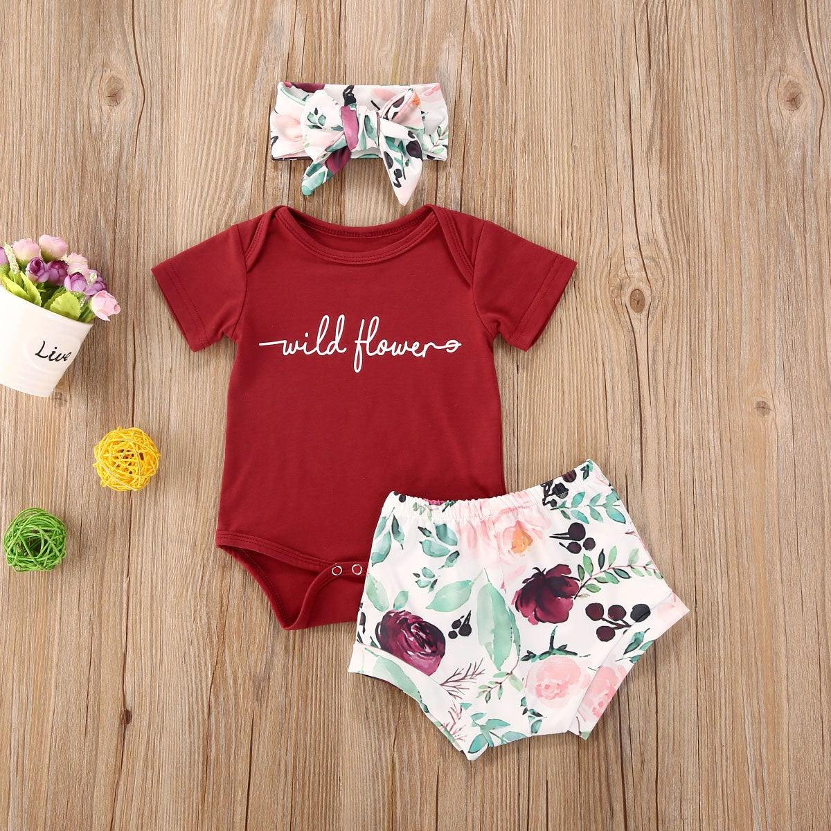 Products Toddler Red Baby Girl Cotton Clothes Set Letters Summer Fashion New Products Toddler Red Baby Girl Cotton Clothes Set L J&E Discount Store 