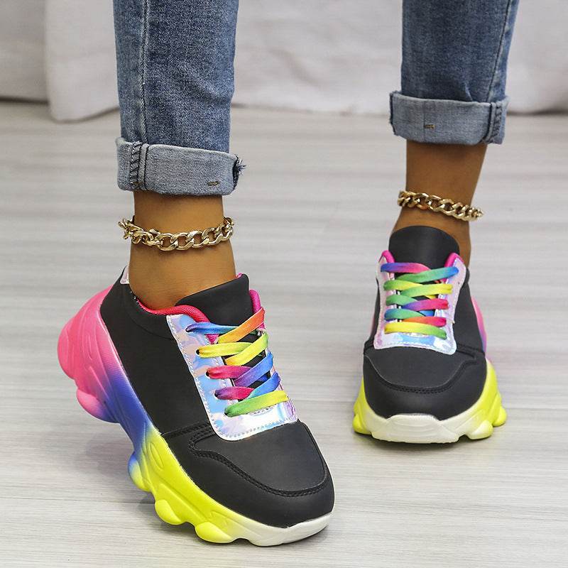 Large Size Color Matching Large Size Color Matching Old Dad's Multicolored Platform Women's Shoe J&E Discount Store 