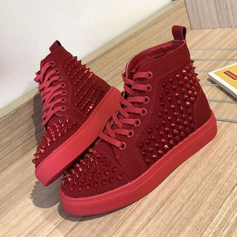 Men' Men's And Women's Thick-soled High-top Rhinestone Rivet Casual Sneaker J&E Discount Store 