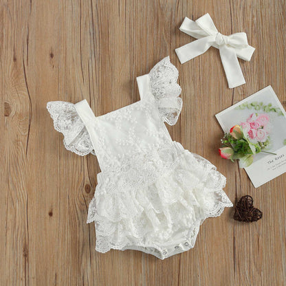 Lace Romper Lace Romper for girls (no headbow) J&E Discount Store 