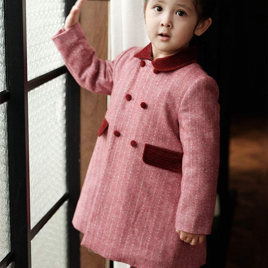 Girls' Mid-length Woolen Coat Autumn Girls' Mid-length Woolen Coat Autumn And Winter New Advanced Kids' Ove J&E Discount Store 