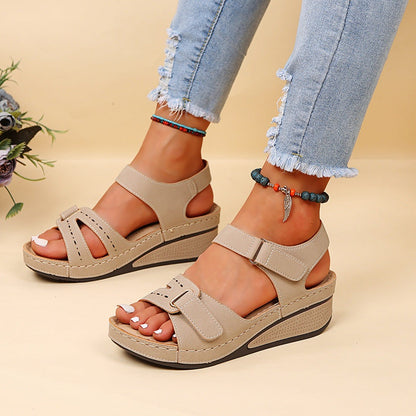 Wedge Sandals Summer Velcro Platform Shoes Women Wedge Sandals Summer Velcro Platform Shoes Women J&E Discount Store 