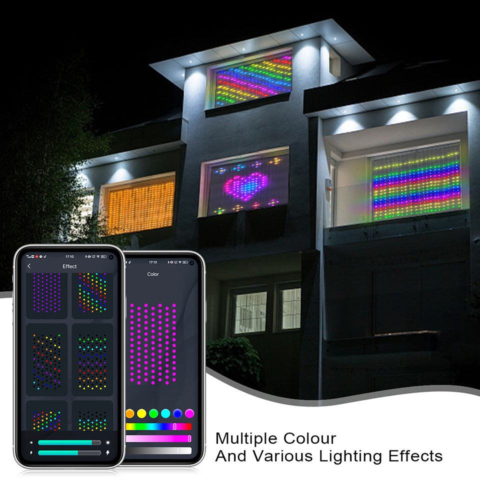 Smart LED RGB Curtain String Lights Bluetooth APP Control Smart LED RGB Curtain String Lights Bluetooth APP Control J&E Discount Store 