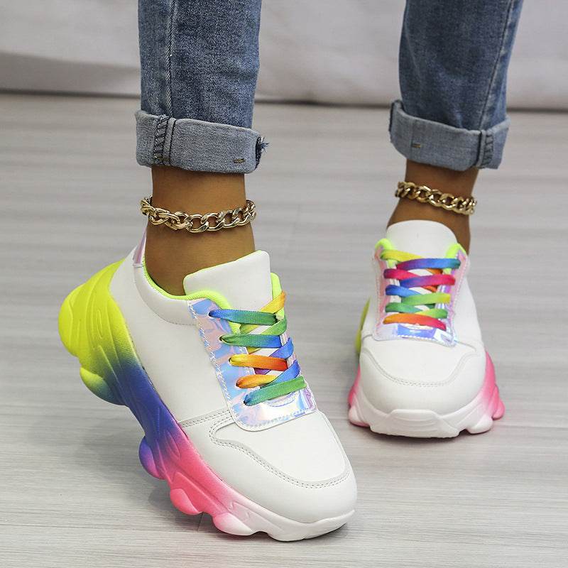 Large Size Color Matching Large Size Color Matching Old Dad's Multicolored Platform Women's Shoe J&E Discount Store 