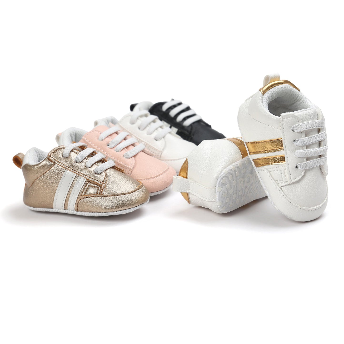 Baby Boy Girl Leather Non-slip Soft Newborn Sneakers - J&E Discount Store