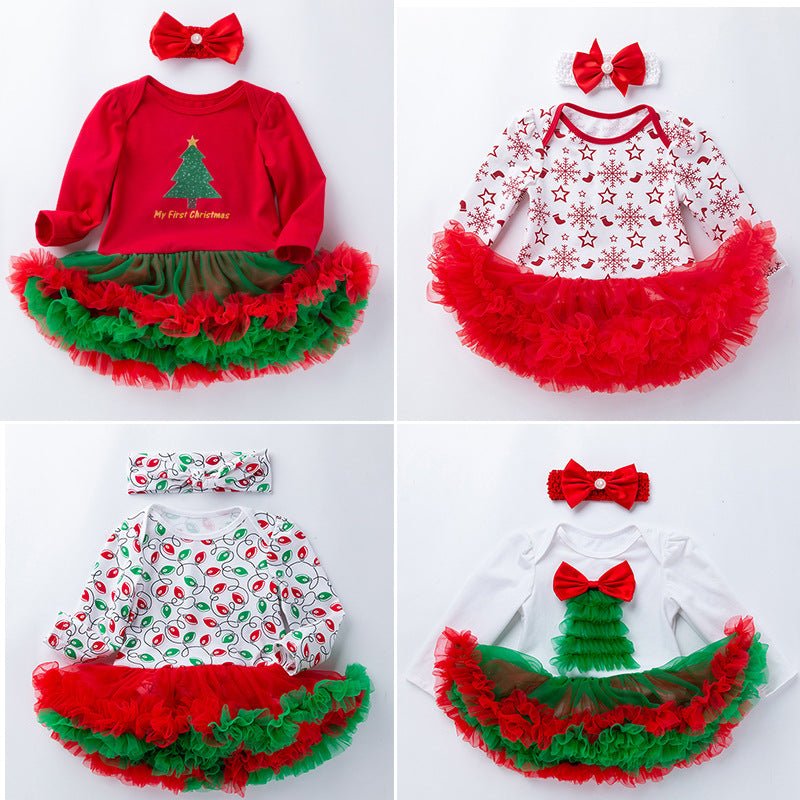 Baby Christmas Clothing Snowflake Long Sleeve Baby's Gown - J&E Discount Store