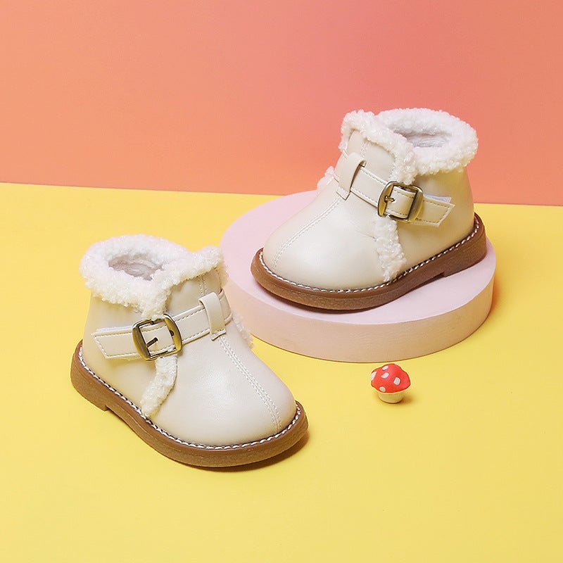 Baby Girl Autumn And Winter Plus Velvet Cotton Shoes - J&E Discount Store