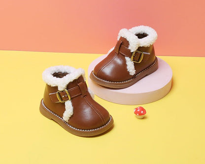 Baby Girl Autumn And Winter Plus Velvet Cotton Shoes - J&E Discount Store