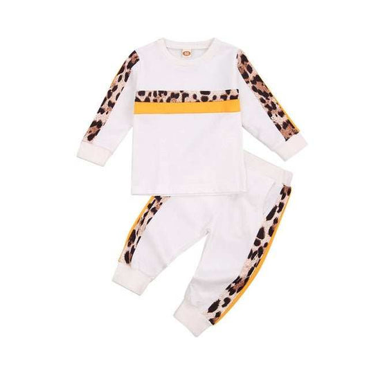 Baby Girls Stylish Set, Spring Winter Children Leopard Tracksuits - J&E Discount Store