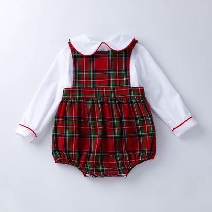 Baby Plaid Long Sleeve Climbing Suit Set - J&E Discount Store