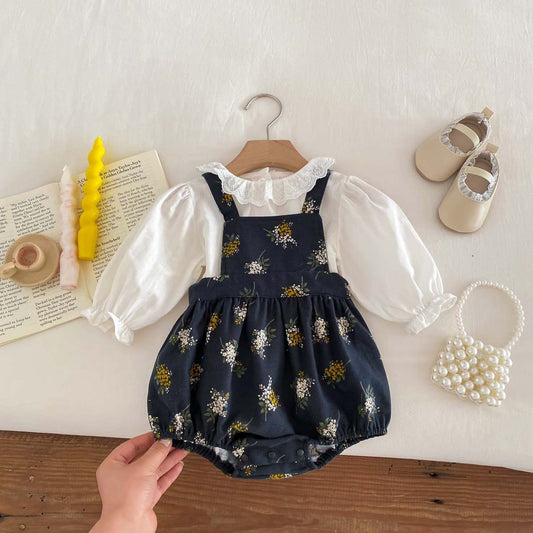 Baby Spring Clothes Small Floral Suspender Jumpsuit For Women - J&E Discount Store