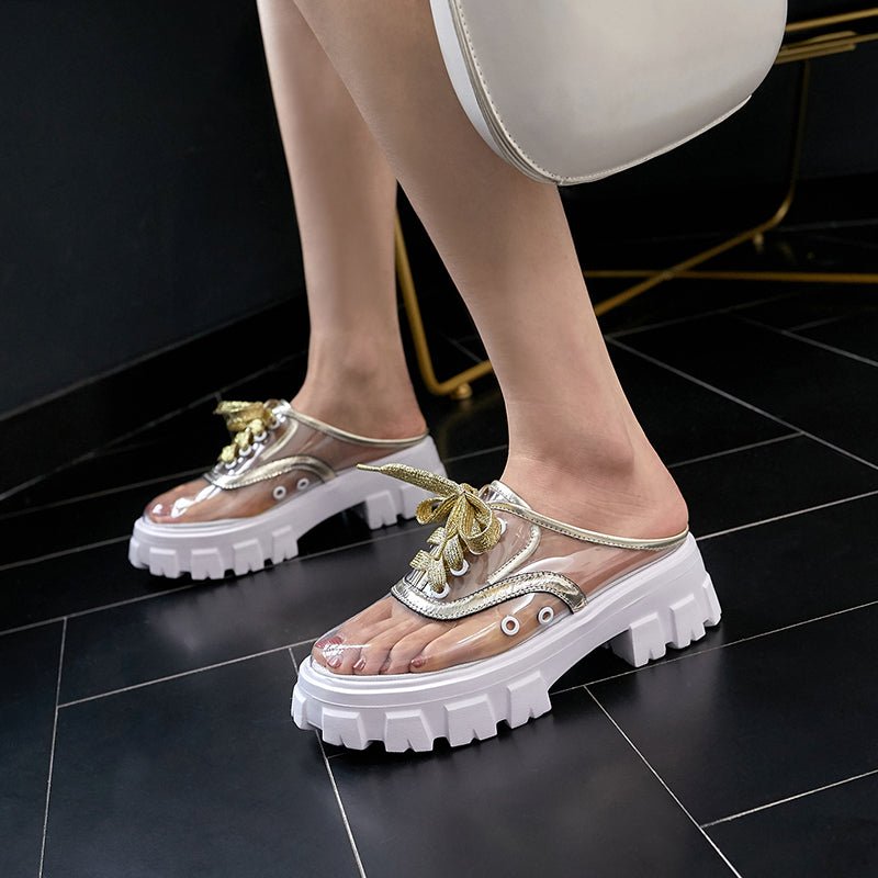 Baotou Platform Lazy Shoes Without Heels - J&E Discount Store