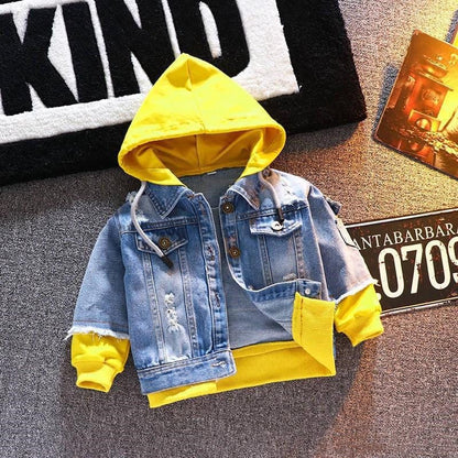 Boys Denim Jacket Spring And Autumn New Children'S Jacket Tops - J&E Discount Store