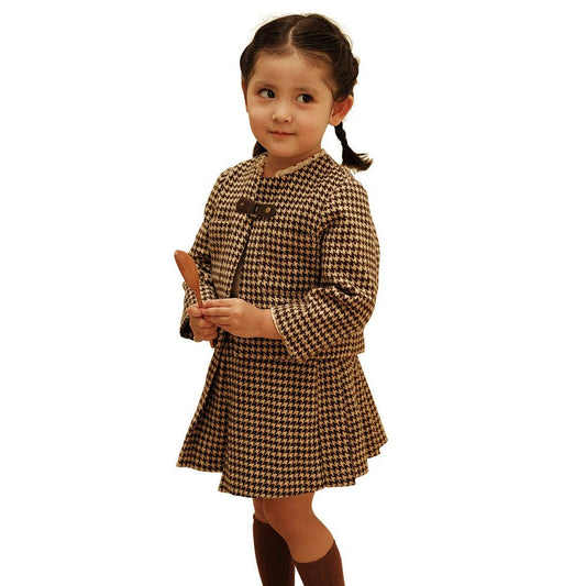 High-end French Children' High-end French Children's Clothing Girls' Classic Style Two-piece Sui J&E Discount Store 